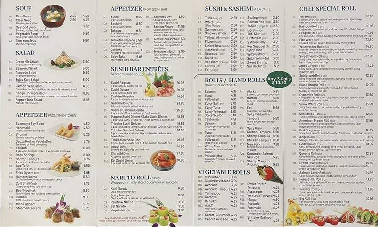 Yellowstone Sushi - Forest Hills, NY menu_pic