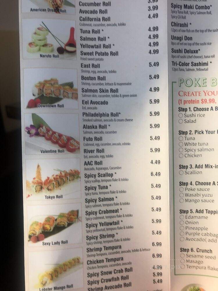 Hana Sushi Hibachi Poke Bowl - Jackson, TN menu_pic