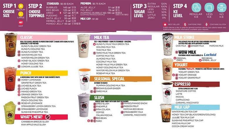 Kung Fu Tea - Manchester, NH menu_pic
