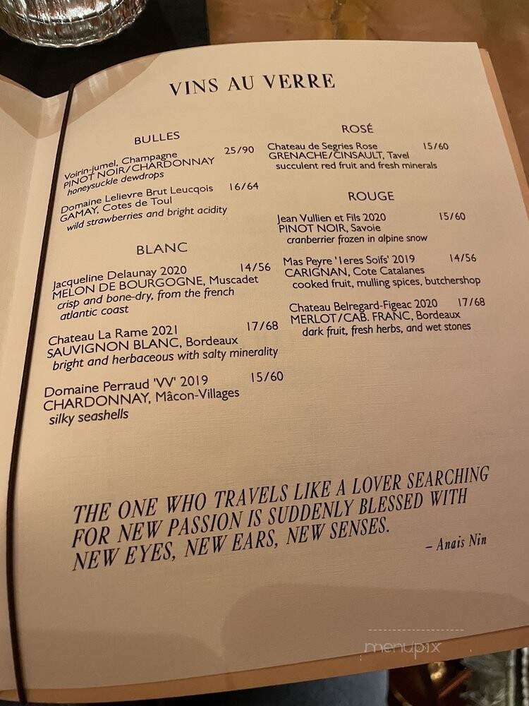 Bar Marilou - New Orleans, LA menu_pic