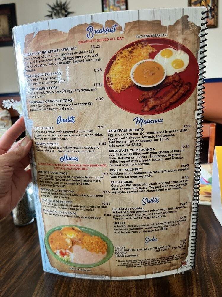 Chapala Mexican Restaurant - Lakewood, CO menu_pic