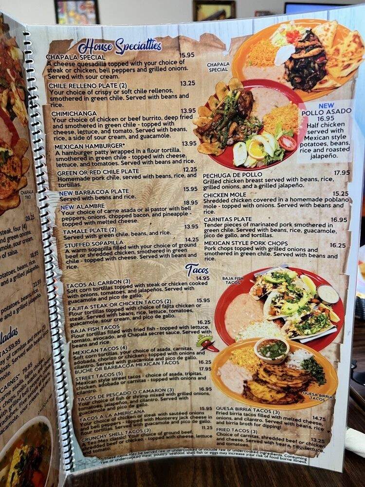 Chapala Mexican Restaurant - Lakewood, CO menu_pic