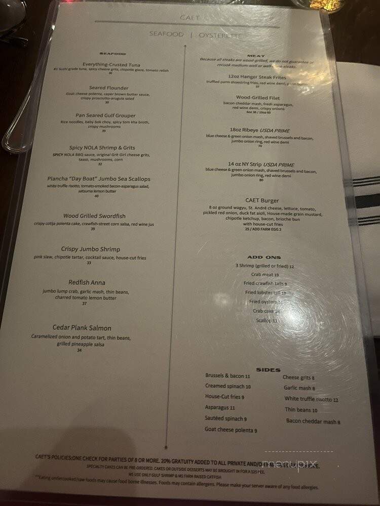 Caet - Ridgeland, MS menu_pic