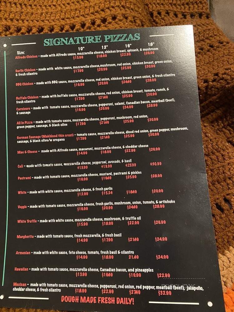 Alfred's Pizza - Los Angeles, CA menu_pic
