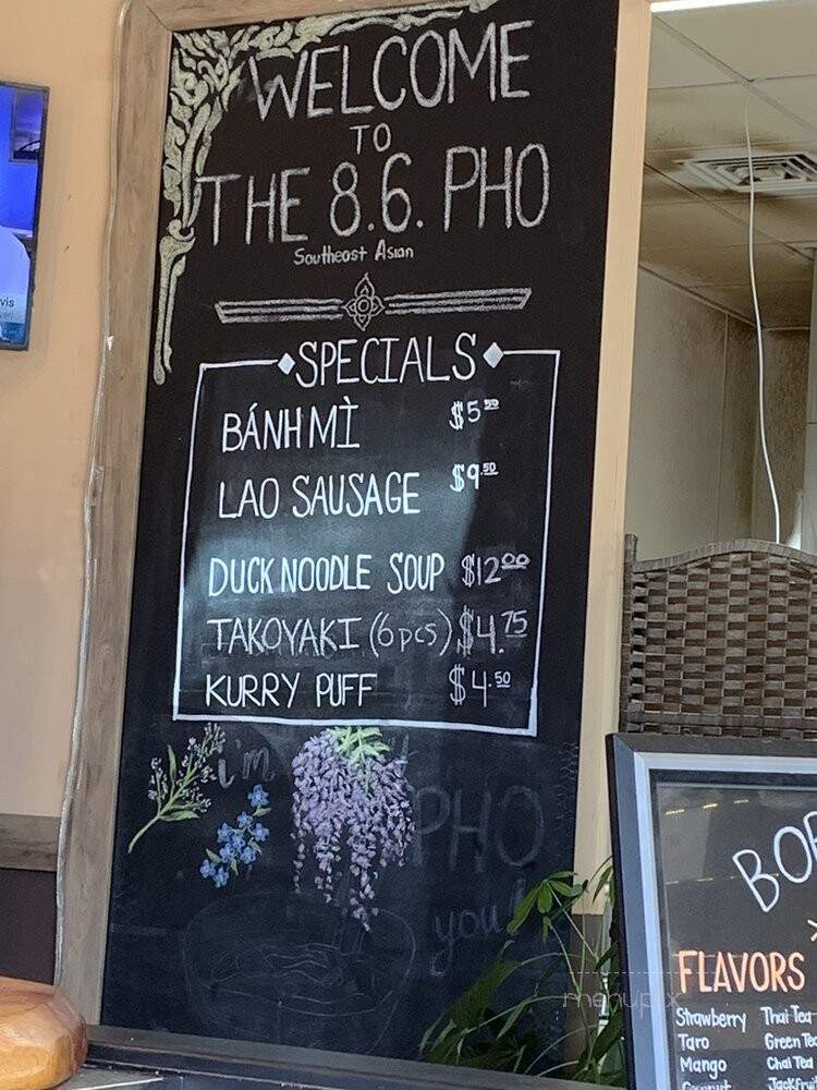 The 8.6. Pho - Boiling Springs, SC menu_pic