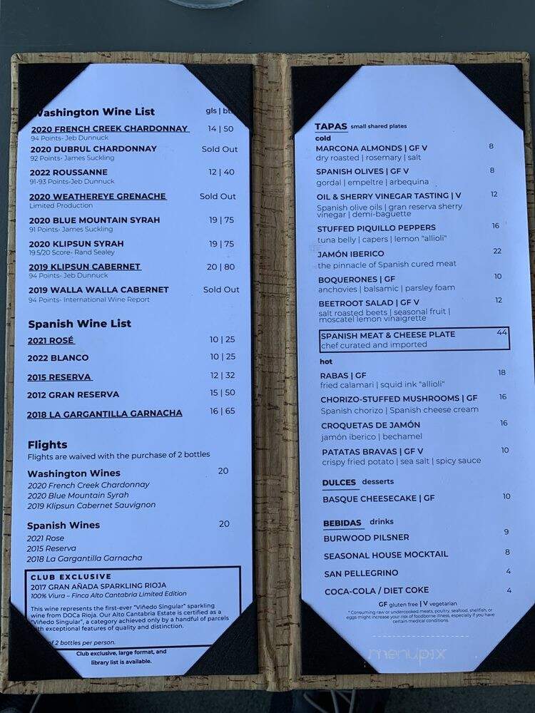 Valdemar Estates - Walla Walla, WA menu_pic