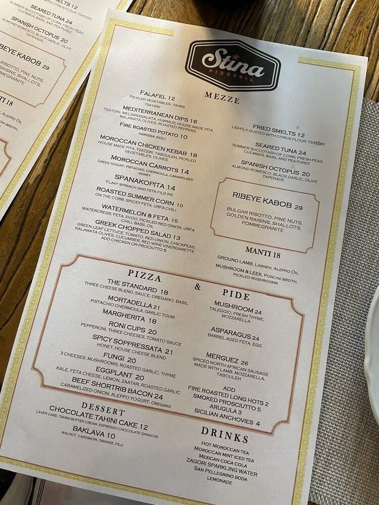 Stina - Philadelphia, PA menu_pic