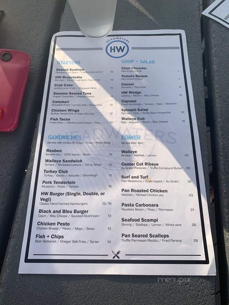 The Headwaters - Hackensack, MN menu_pic