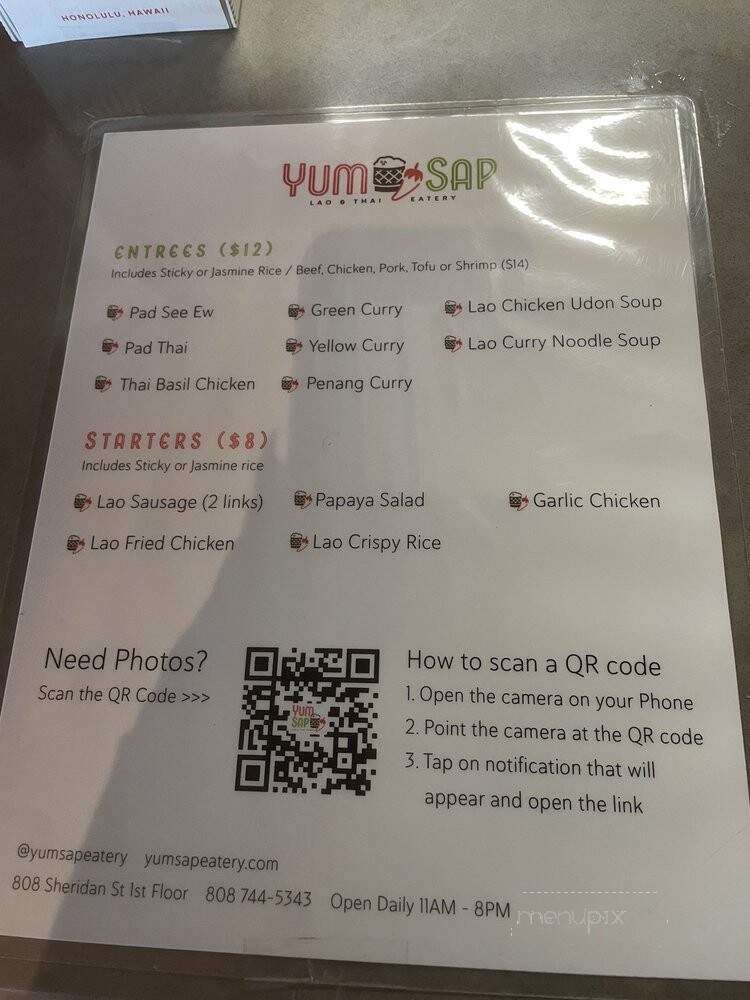 Yum Sap - Honolulu, HI menu_pic
