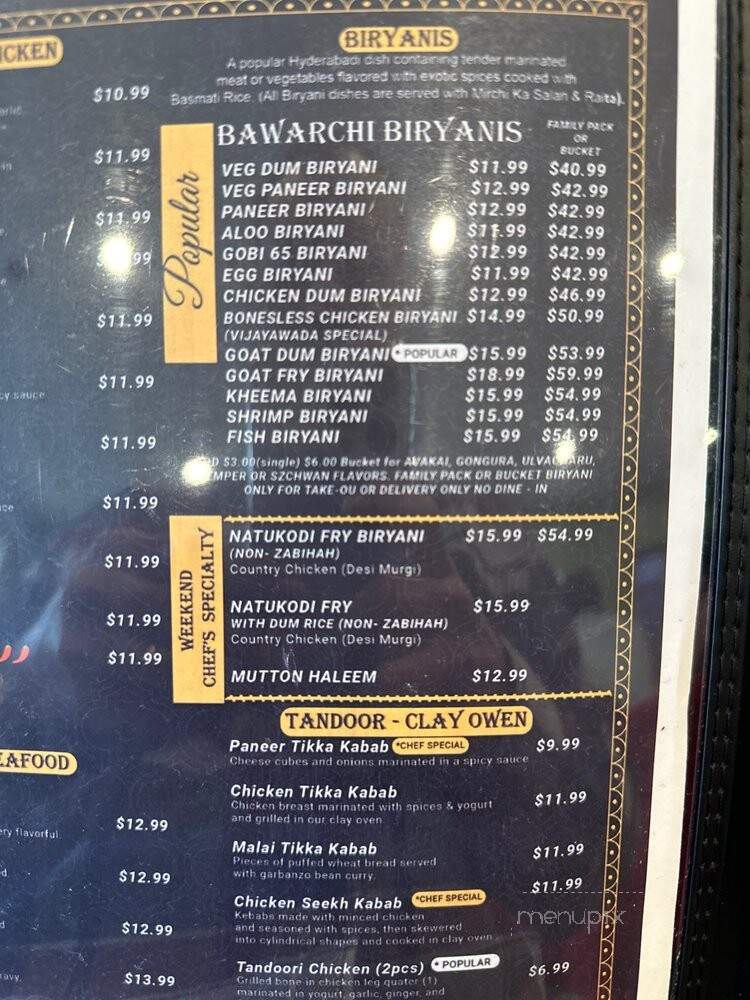 Bawarchi Biryanis - Decatur, GA menu_pic
