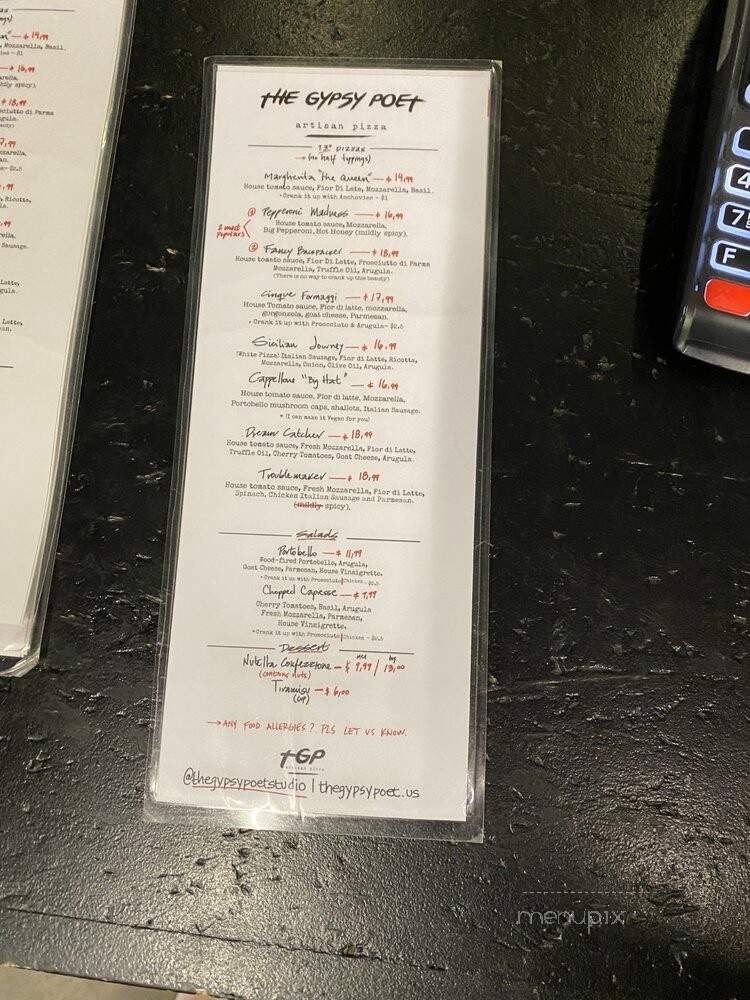 The Gypsy Poet - Houston, TX menu_pic