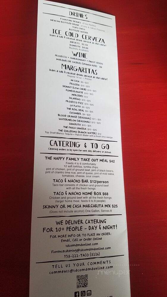 Taco Mama - Saint Florian, AL menu_pic