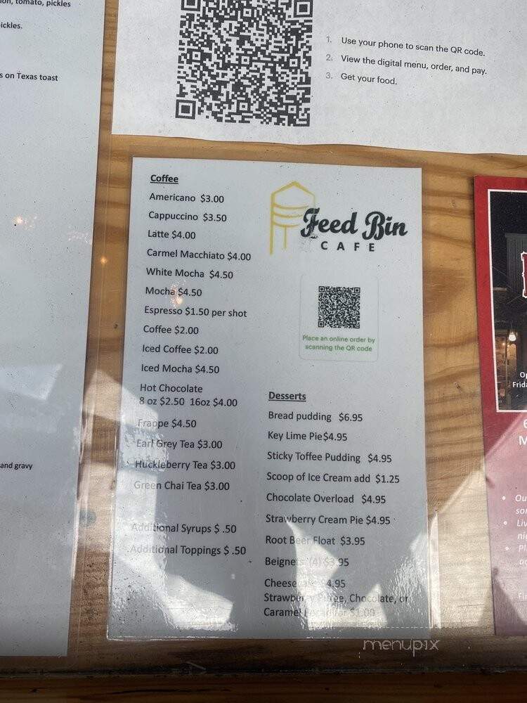 Feed Bin Cafe - Murfreesboro, AR menu_pic