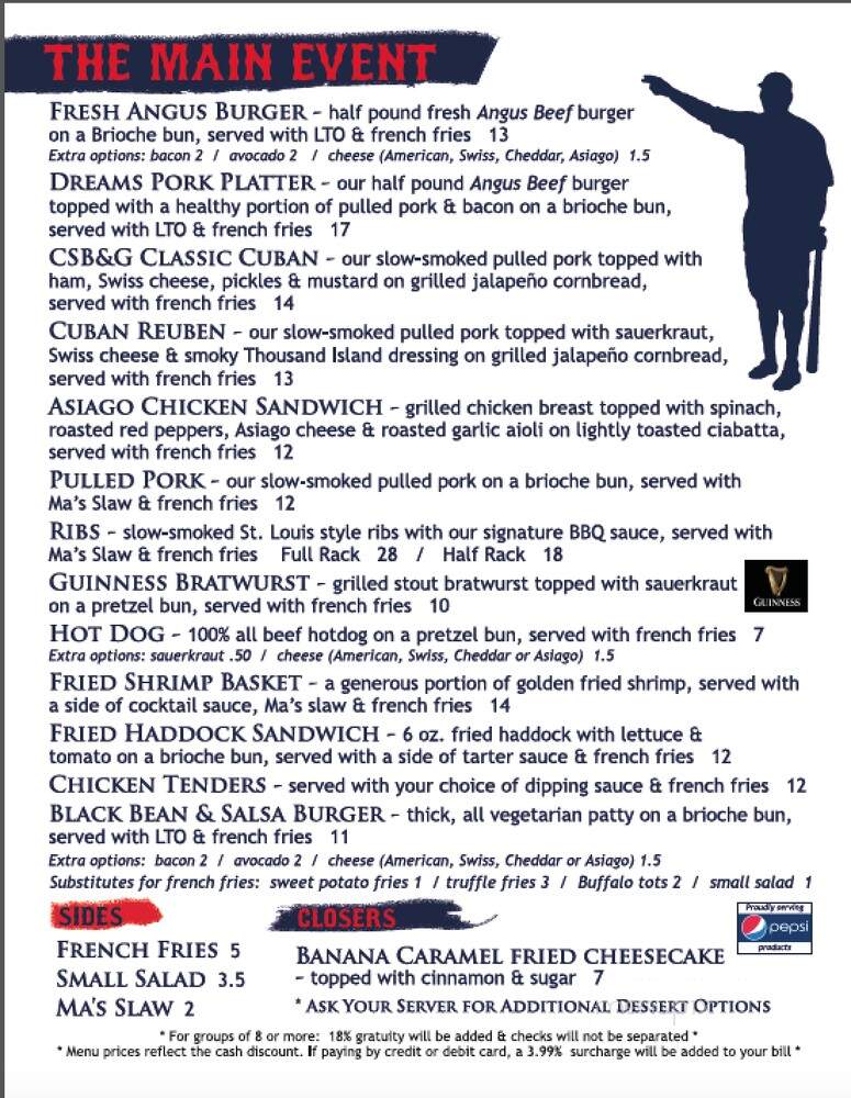 Cooperstown Sports Bar & Grill - Cooperstown, NY menu_pic