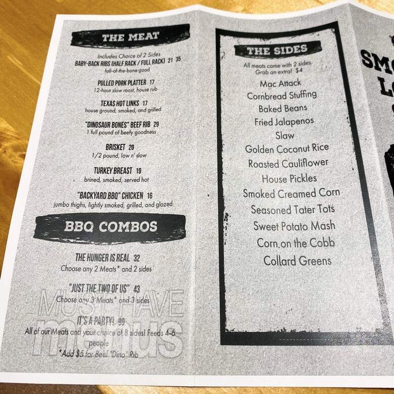 Smokey's Low And Slow - South Burlington, VT menu_pic