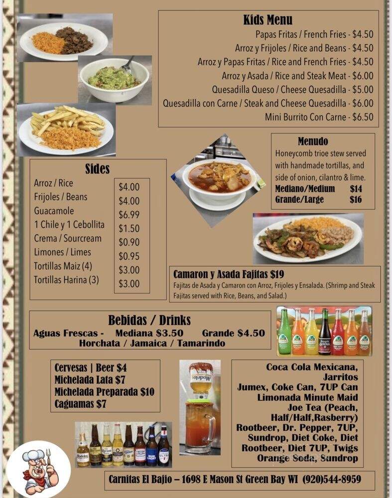 Carnitas El Bajio - Green Bay, WI menu_pic