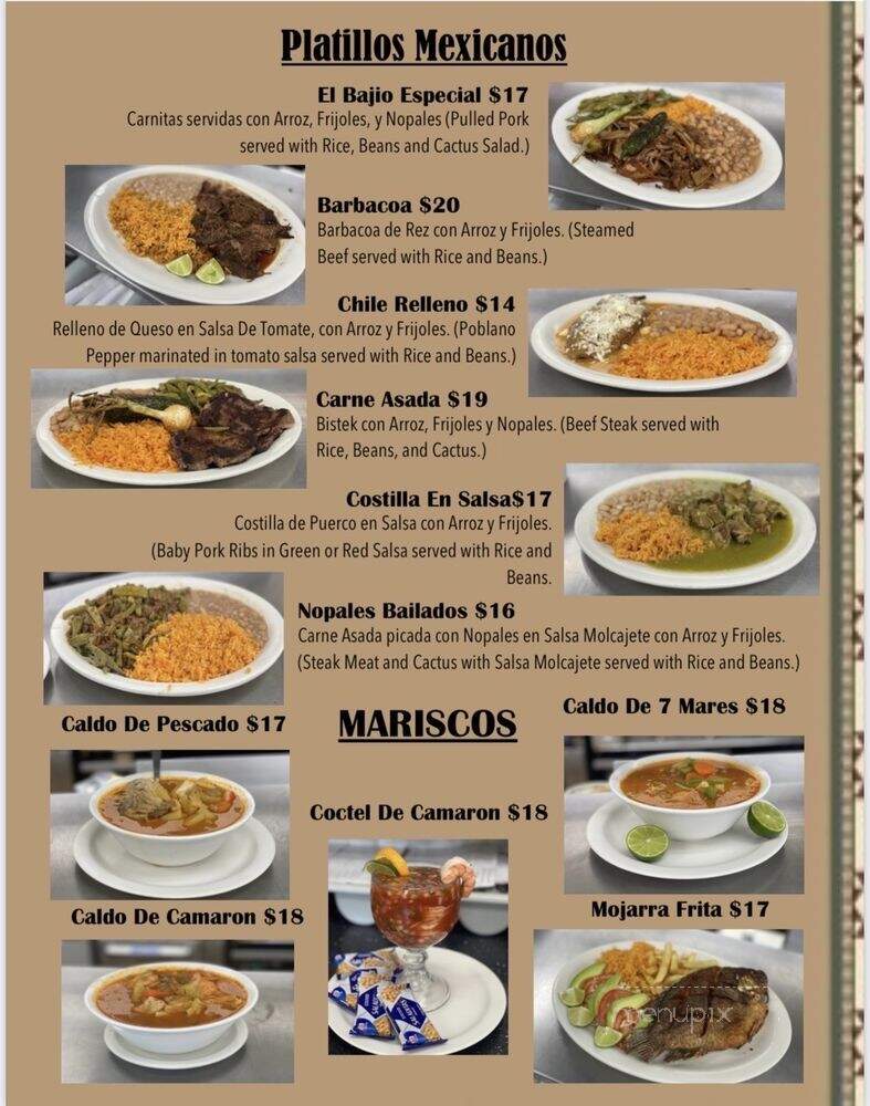 Carnitas El Bajio - Green Bay, WI menu_pic