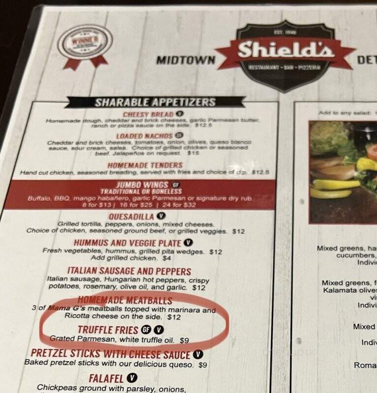 Shield's Pizza Detroit - Detroit, MI menu_pic