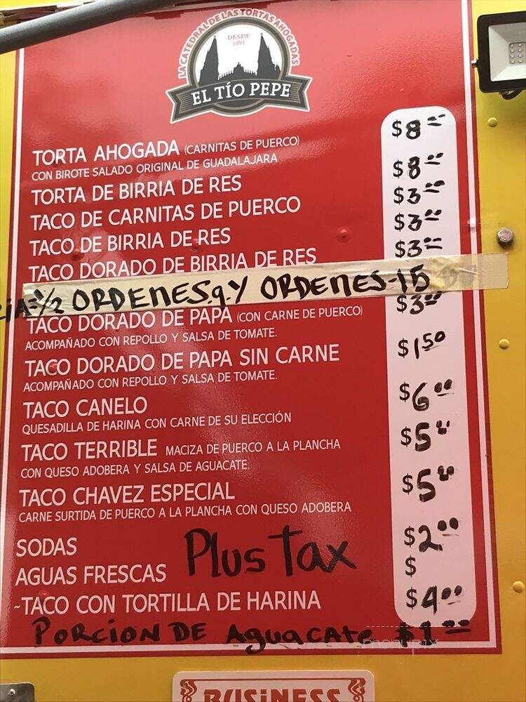 El Tio Pepe - Chula Vista, CA menu_pic