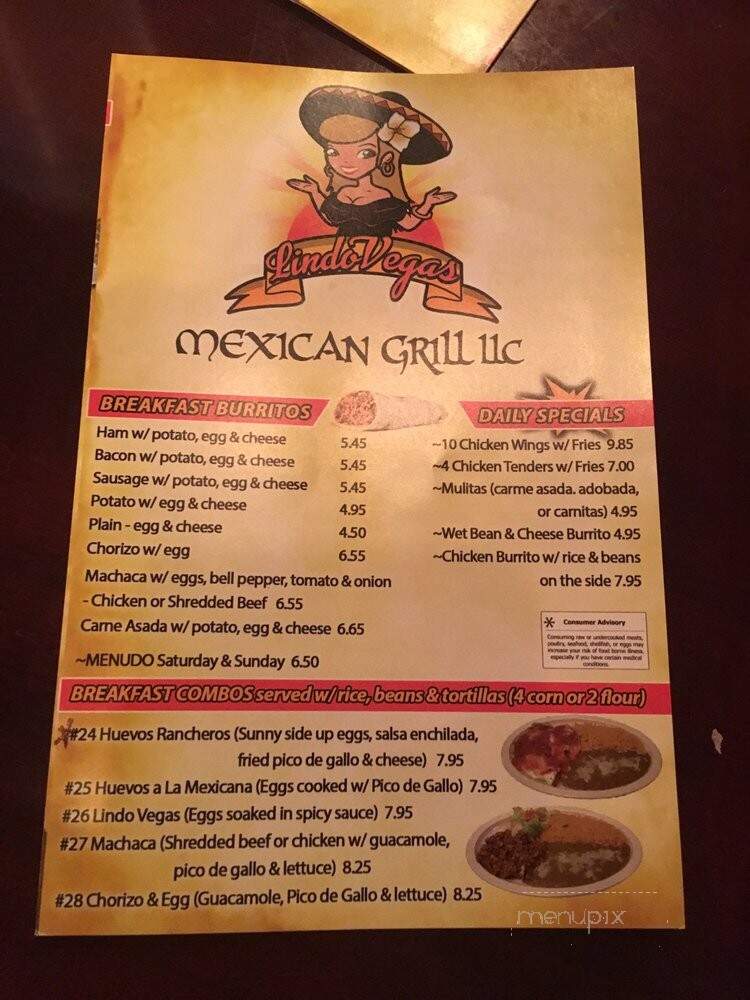Lindo Vegas Mexican Grill - Las Vegas, NV menu_pic