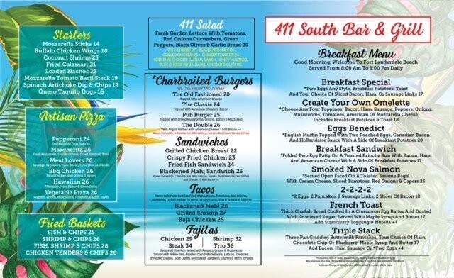 411 South Bar & Grill - Fort Lauderdale, FL menu_pic