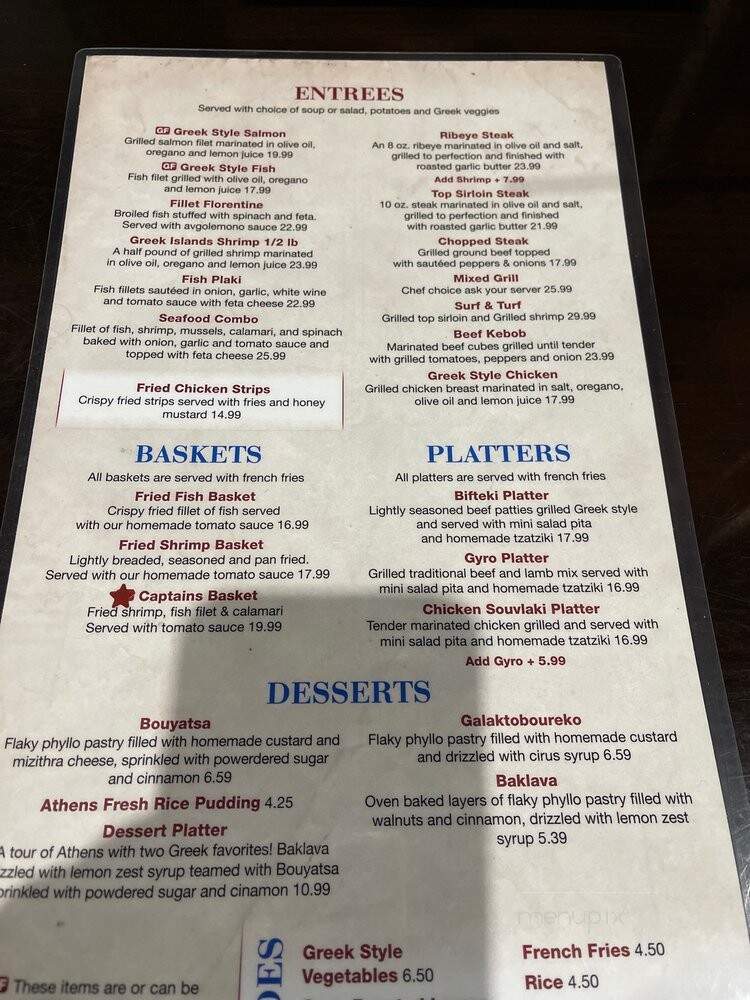 Athens Family Restaurant - Sarasota, FL menu_pic