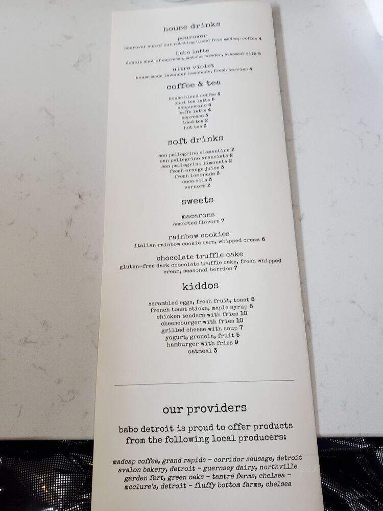 Babo - Detroit, MI menu_pic