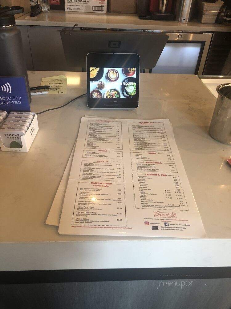 Bond Street Coffee and Goods - Brooklyn, NY menu_pic