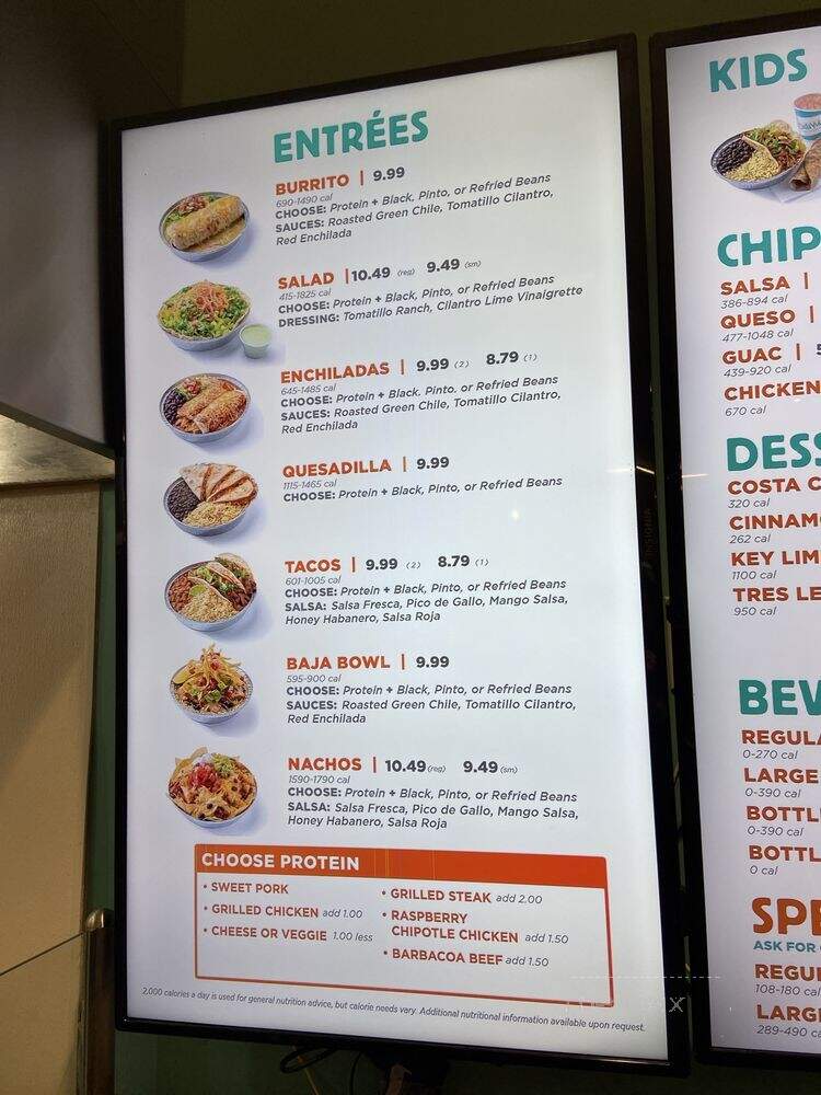 Costa Vida - South Jordan, UT menu_pic