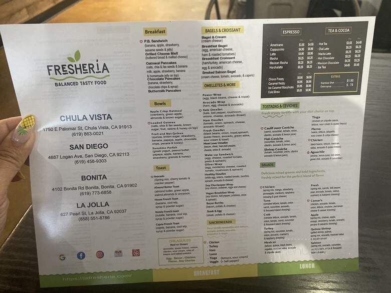 Fresheria - Bonita, CA menu_pic