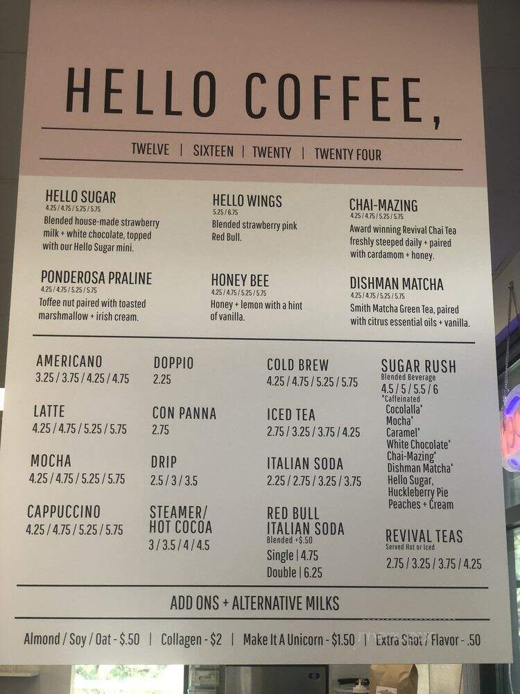 Hello Sugar - Spokane, WA menu_pic