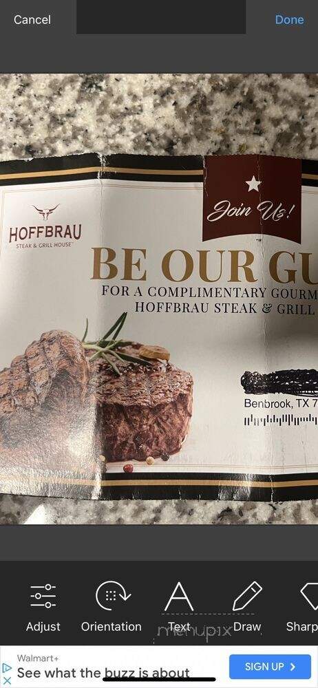 Hoffbrau Steak & Grill House - Benbrook, TX menu_pic