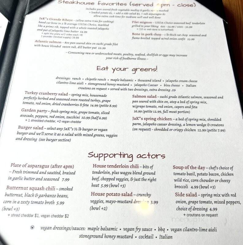 JaK*s Place - Nampa, ID menu_pic