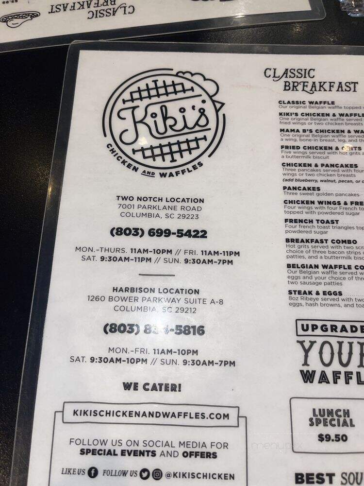 Kiki's Chicken And Waffles - Columbia, SC menu_pic
