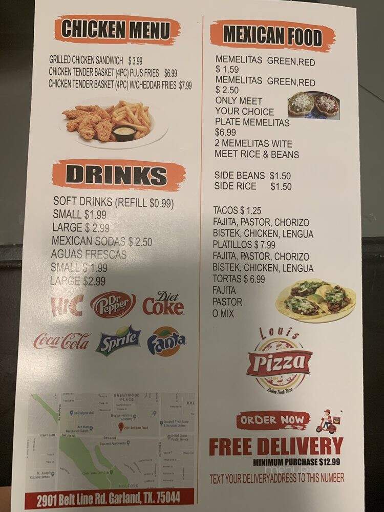 Louis Pizza - Garland, TX menu_pic