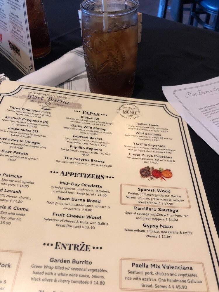 Port Barna - Jensen Beach, FL menu_pic
