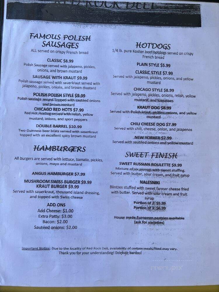 Red Rock Deli - Albuquerque, NM menu_pic