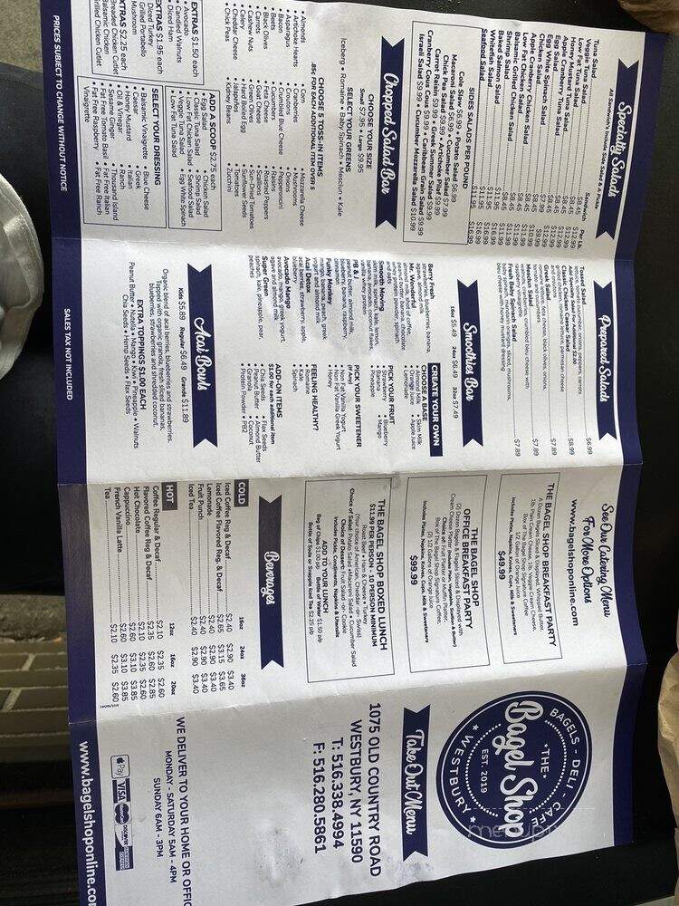 The Bagel Shop - Westbury, NY menu_pic