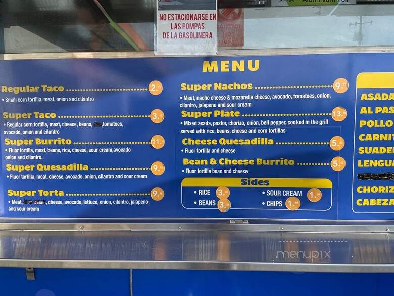 Alams Taqueria - San jose, CA menu_pic