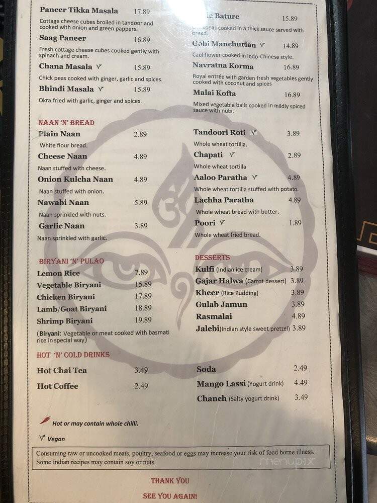 Babu's Kitchen - Manitou Springs, CO menu_pic