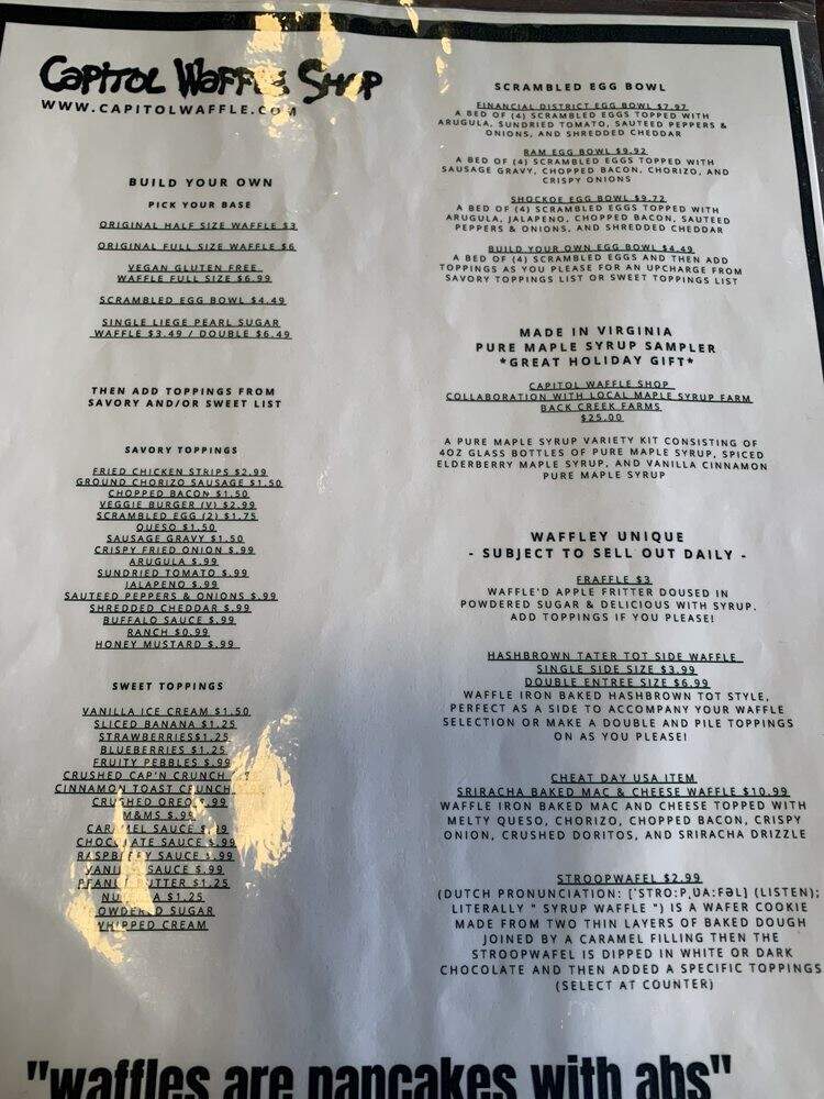 Campus Waffle - Richmond, VA menu_pic