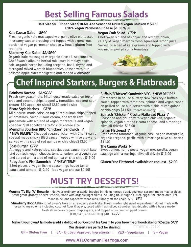 Canna Bistro Vegan Tea Room - Lithonia, GA menu_pic