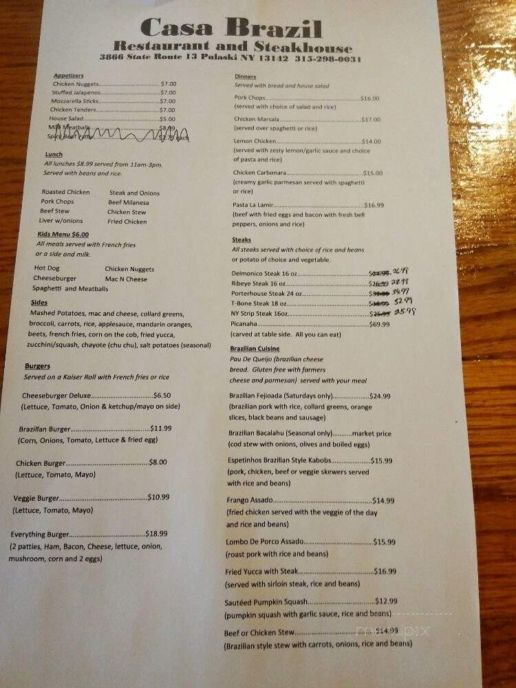 Casa Brazil Restaurant - Pulaski, NY menu_pic