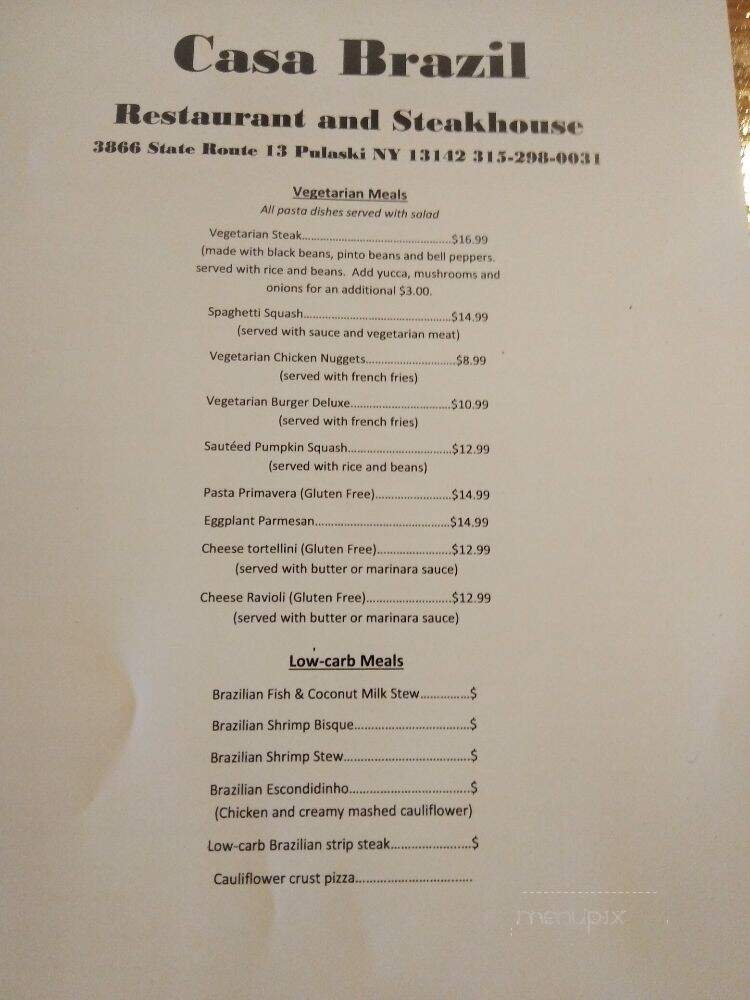 Casa Brazil Restaurant - Pulaski, NY menu_pic