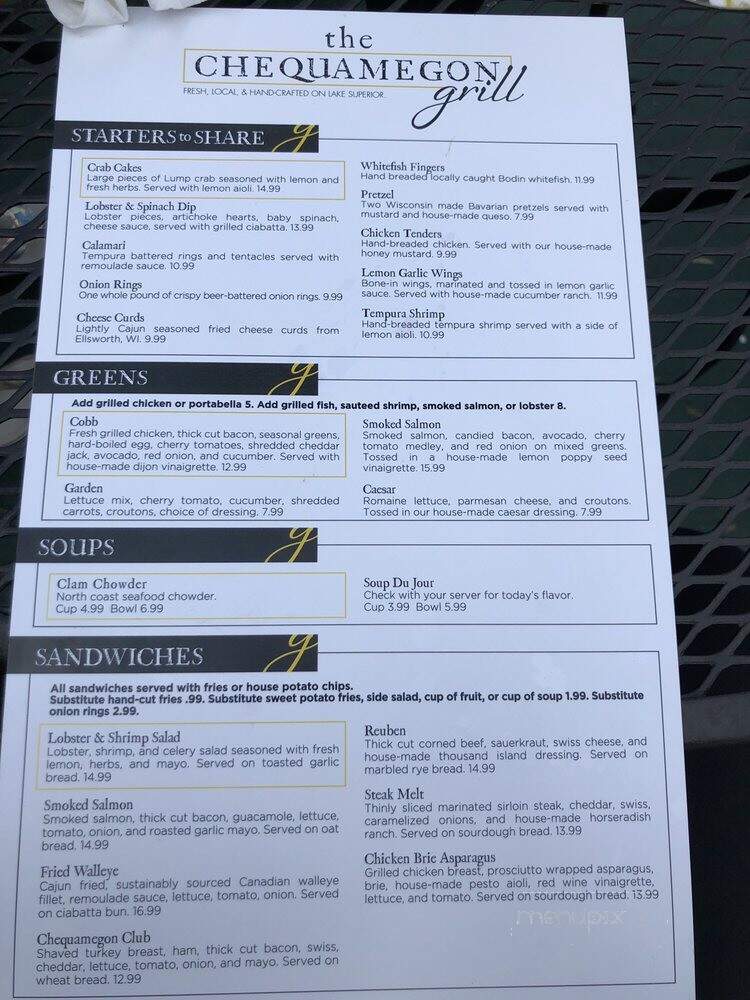 Chequamegon Grill - Ashland, WI menu_pic