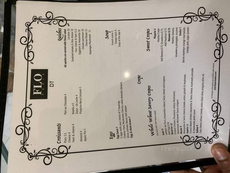 Flo Paris - Houston, TX menu_pic