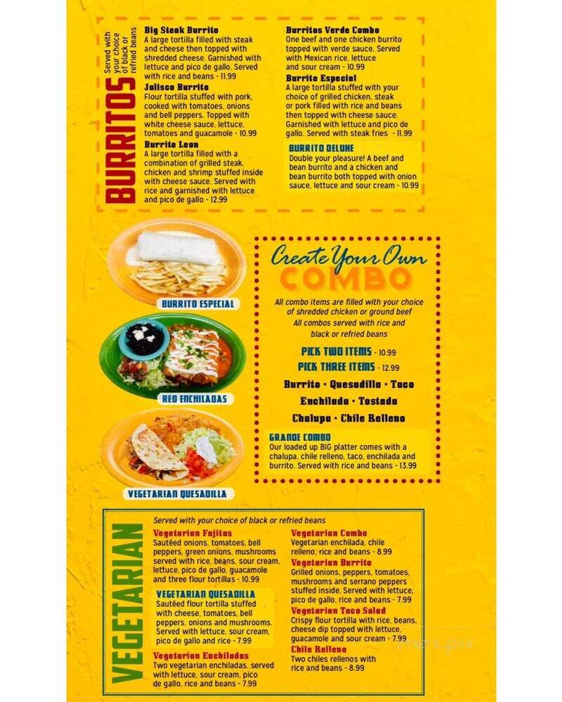 Leon Grill Burritos and Margaritas - Maineville, OH menu_pic