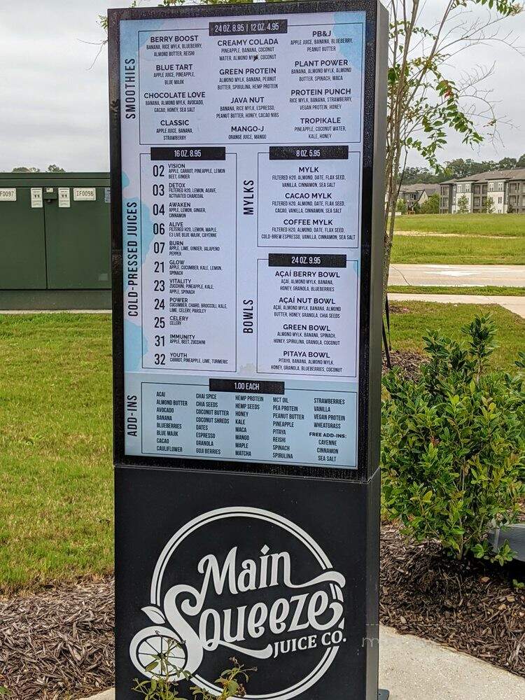 Main Squeeze Juice Co. - Baton Rouge, LA menu_pic