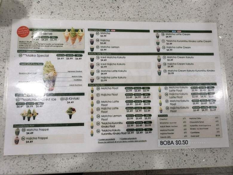 Matcha Cafe Maiko - Fountain Valley, CA menu_pic