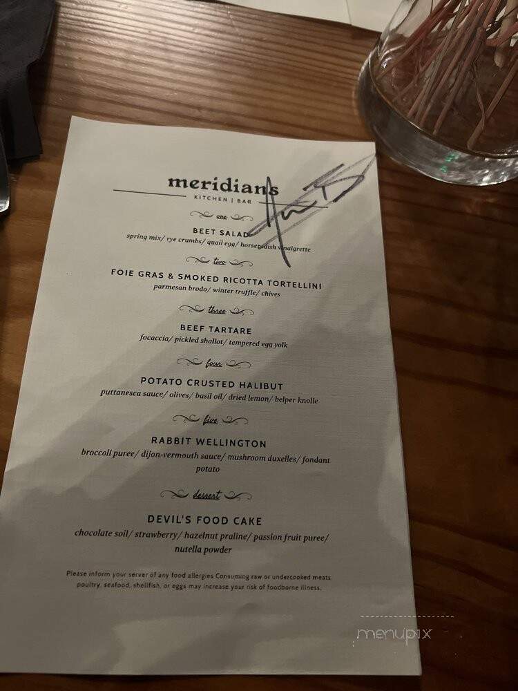 Meridians Kitchen + Bar - Fairfield, ME menu_pic